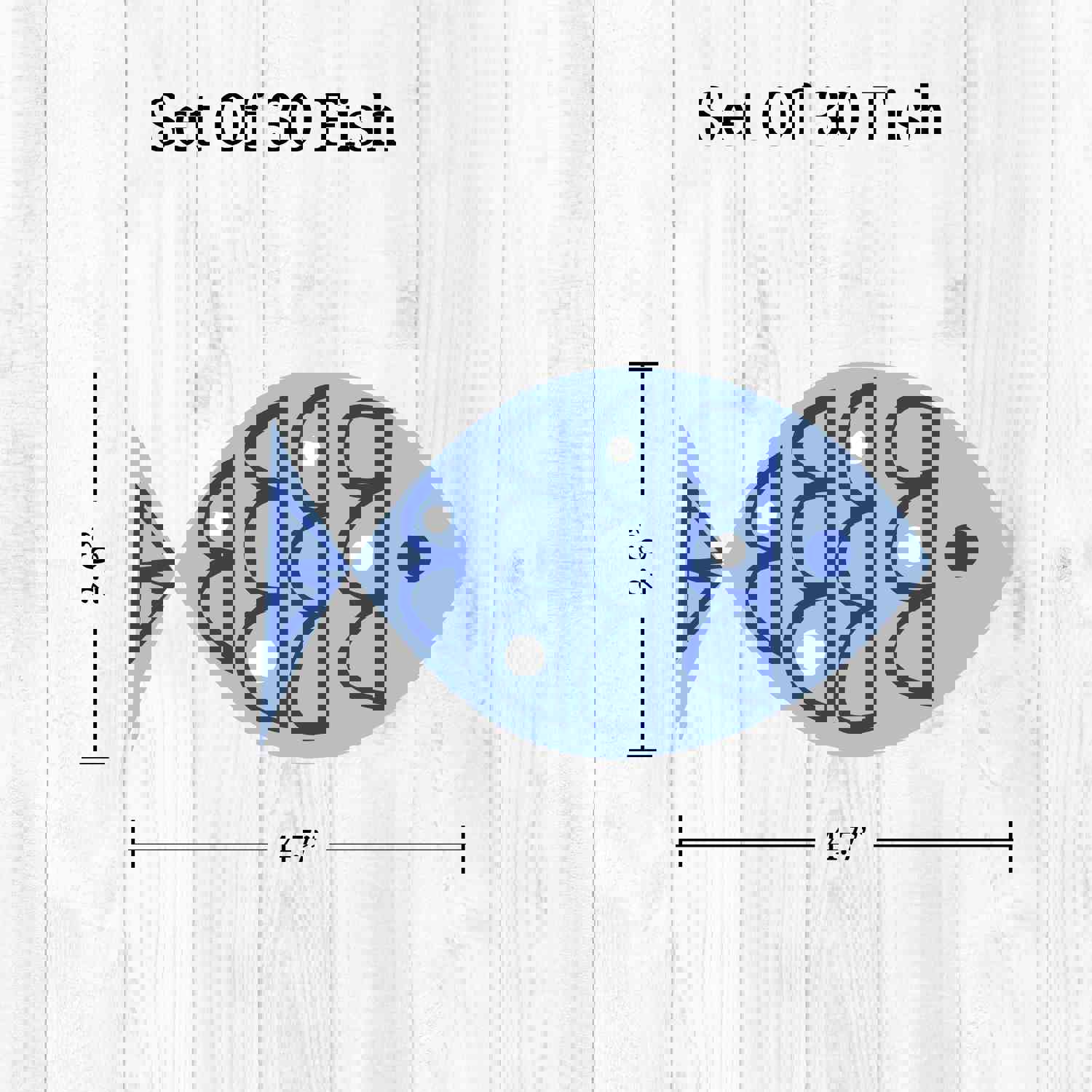 Blue Fish Wall Decals for Nursery and Home Decor