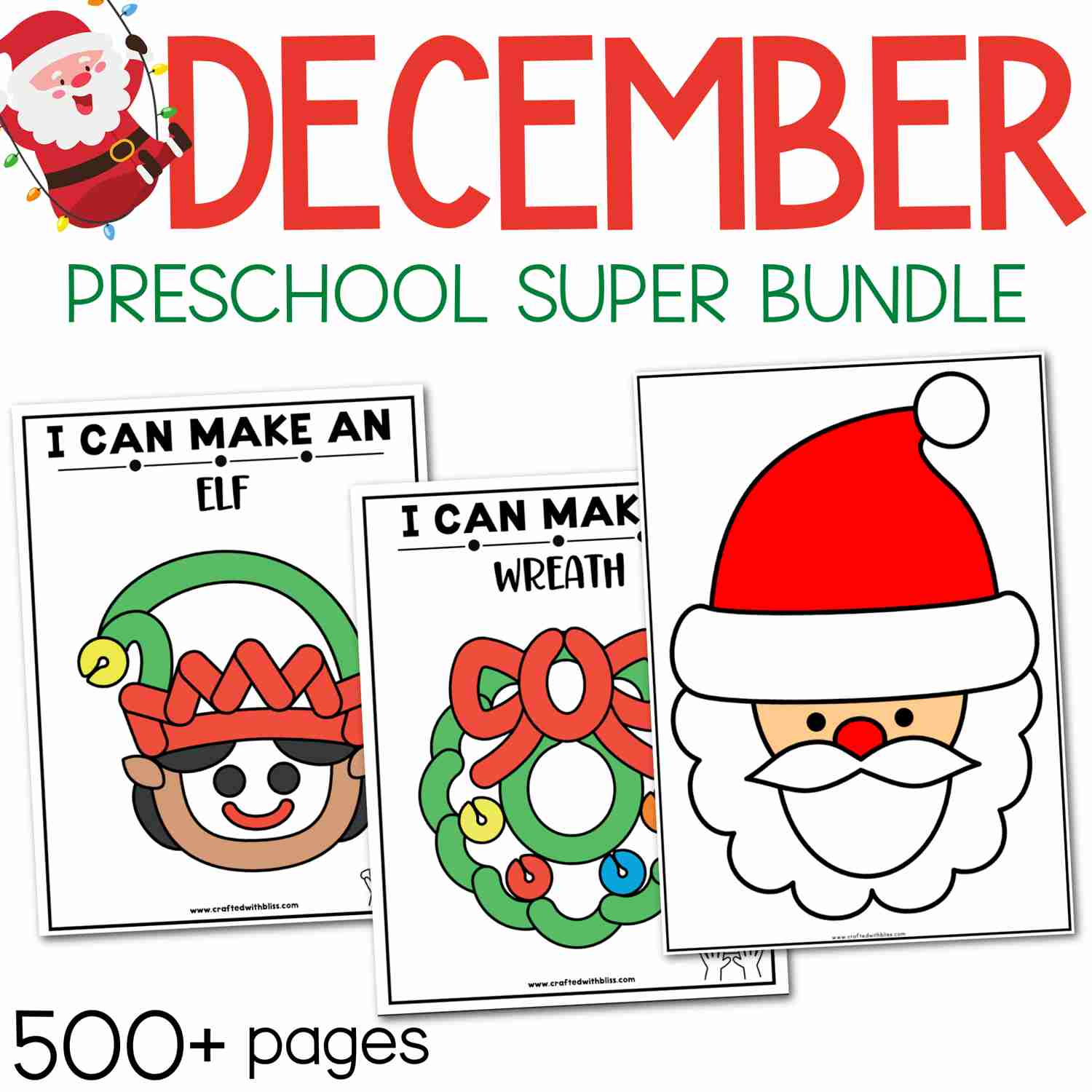 December Preschool Super Bundle: Christmas Kindergarten Activities & Winter Crafts