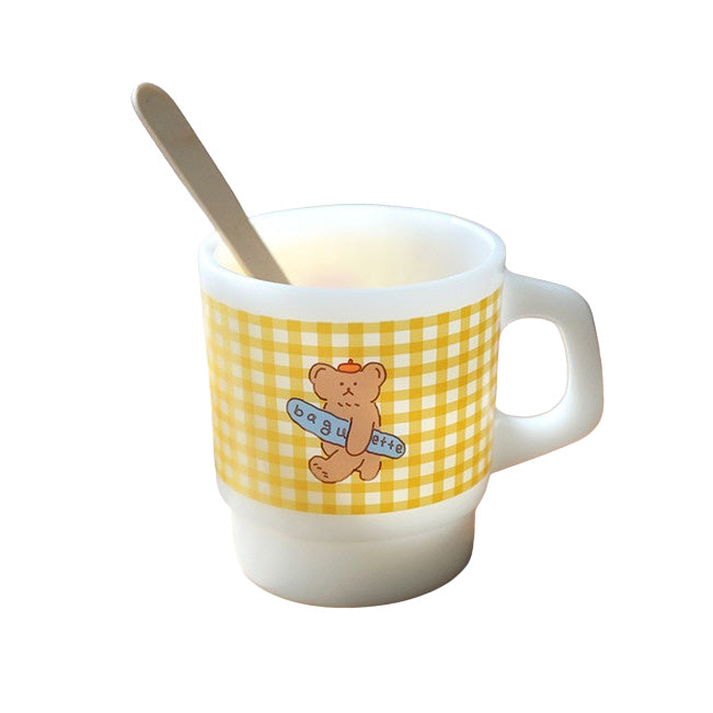Bear Milk Graphic Mugs Glasses Printed Vintage Retro Style Kitchen Dinnerware Cups
