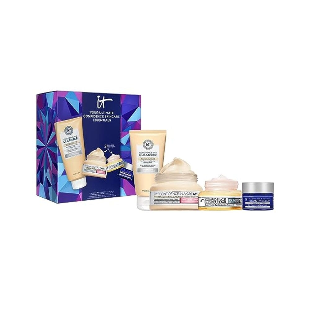 IT Cosmetics Your Ultimate Confidence Essentials Skincare Gift Set – 4-Piece Anti-Aging Skincare Kit