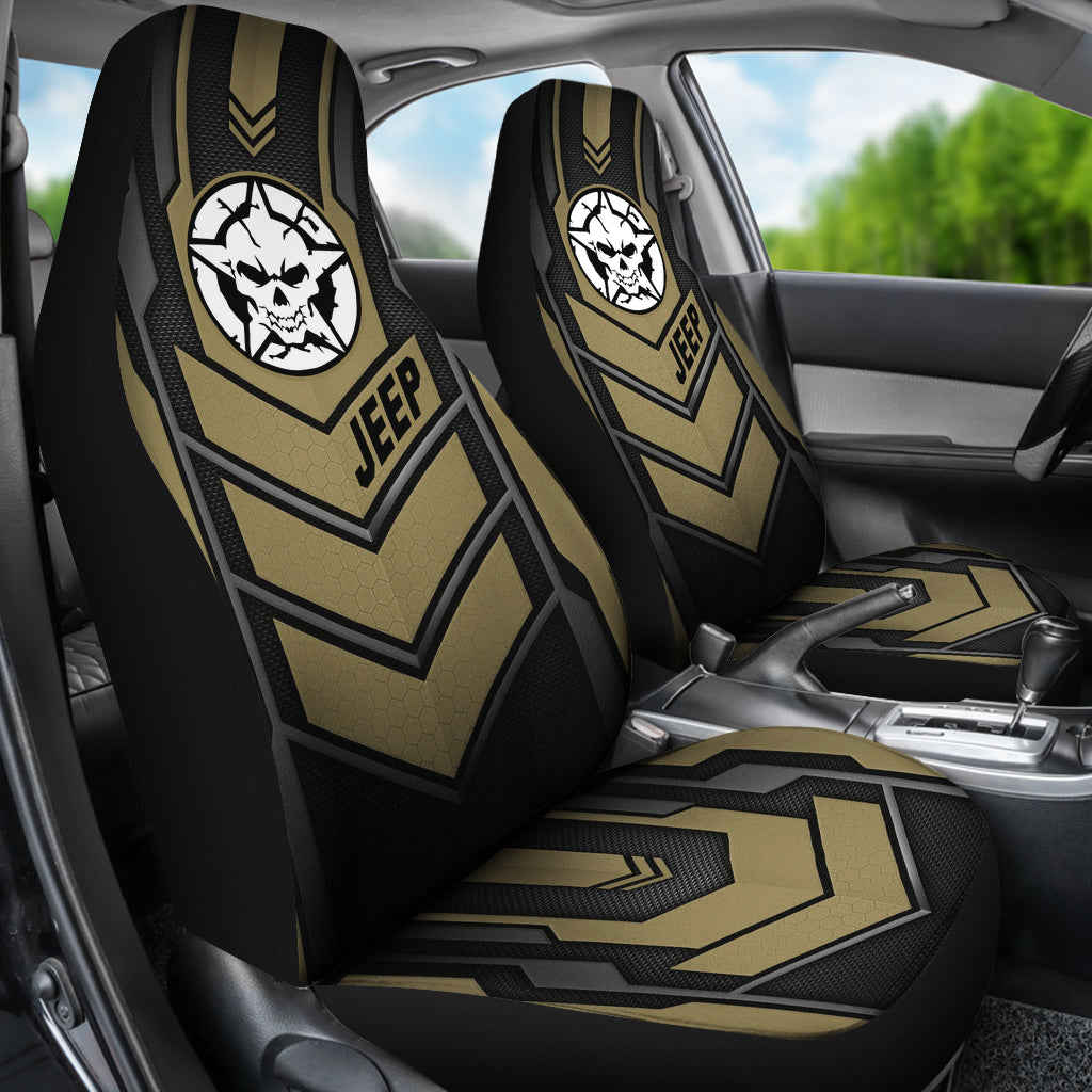 Jeep Skull Gobi Color Car Seat Covers - Premium Custom Fit Accessories