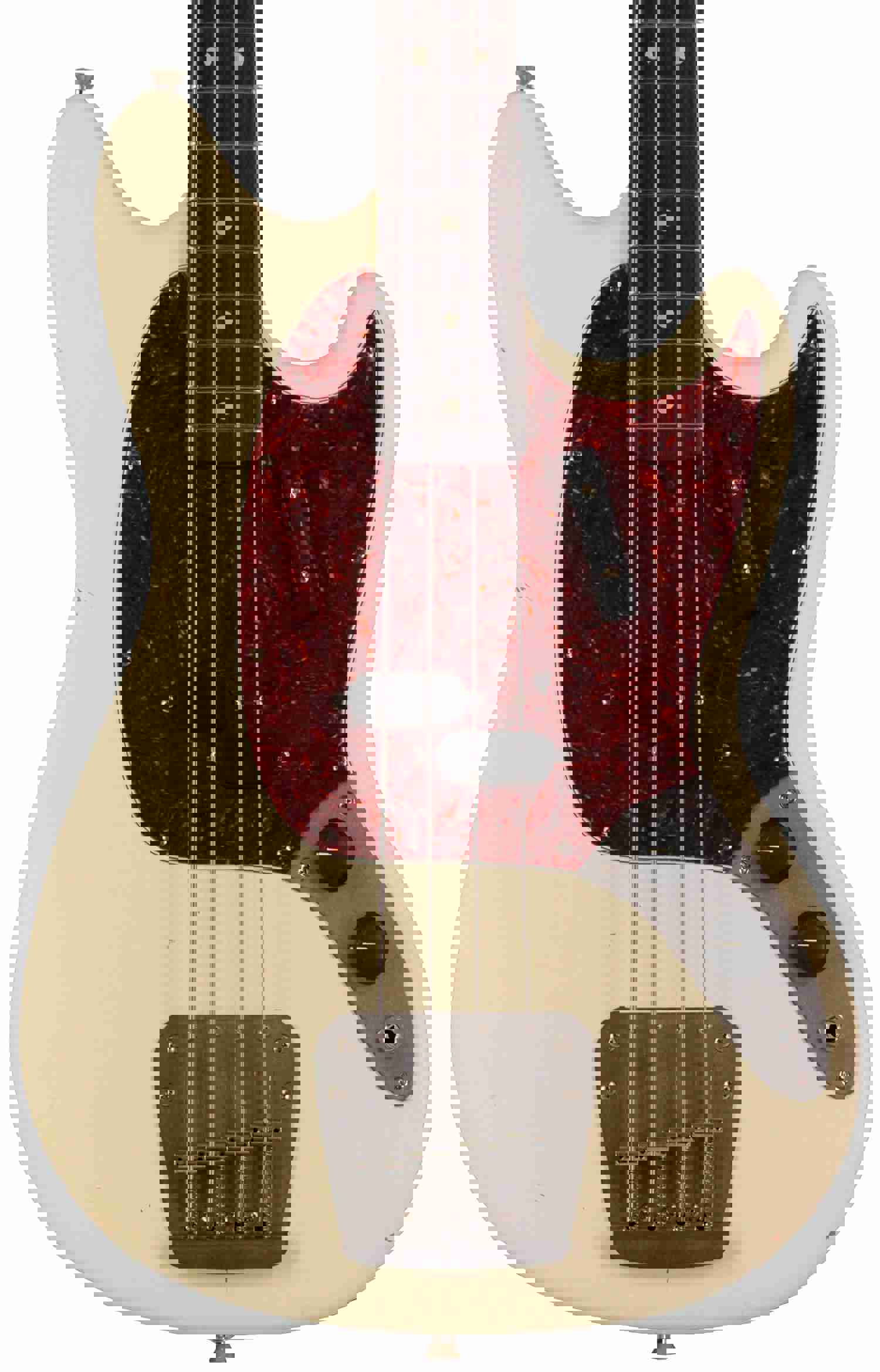 Nash MB-63 Bass Guitar, Olympic White, Light Aging