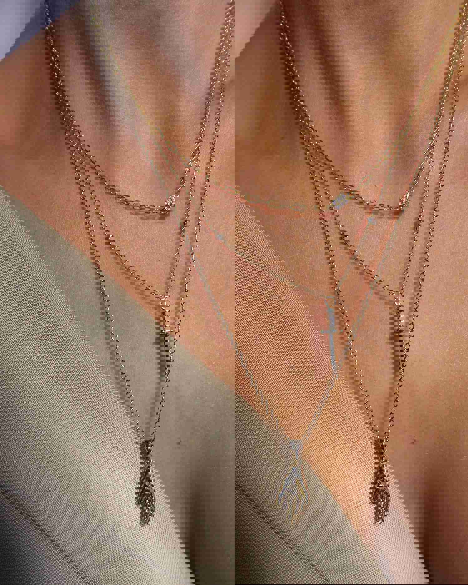 Gina Necklace - Elegant Gold Plated Brass with Cubic Zirconia