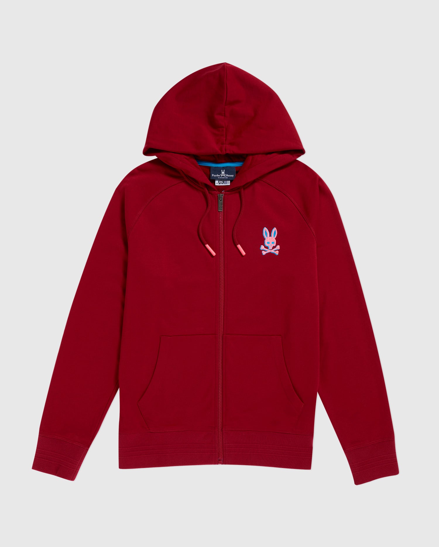 Psycho Bunny Bennett Full Zip Hoodie - Navy & Mulled Wine