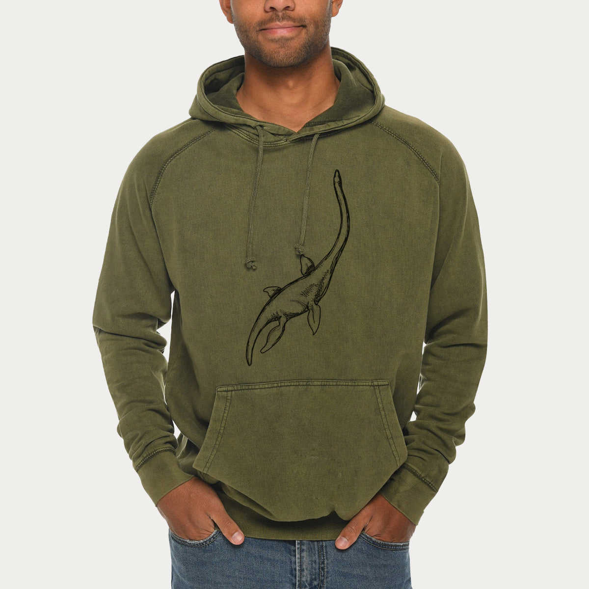 Plesiosaur - Plesiosaurus Dolichodeirus - Mid-Weight Unisex Vintage 100% Cotton Hoodie
