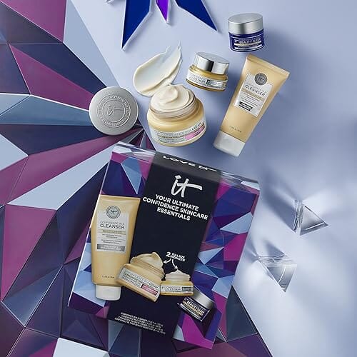 IT Cosmetics Your Ultimate Confidence Essentials Skincare Gift Set – 4-Piece Anti-Aging Skincare Kit