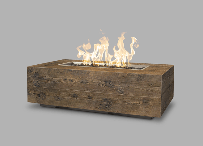 The Outdoor Plus Coronado Wood Grain Fire Pit