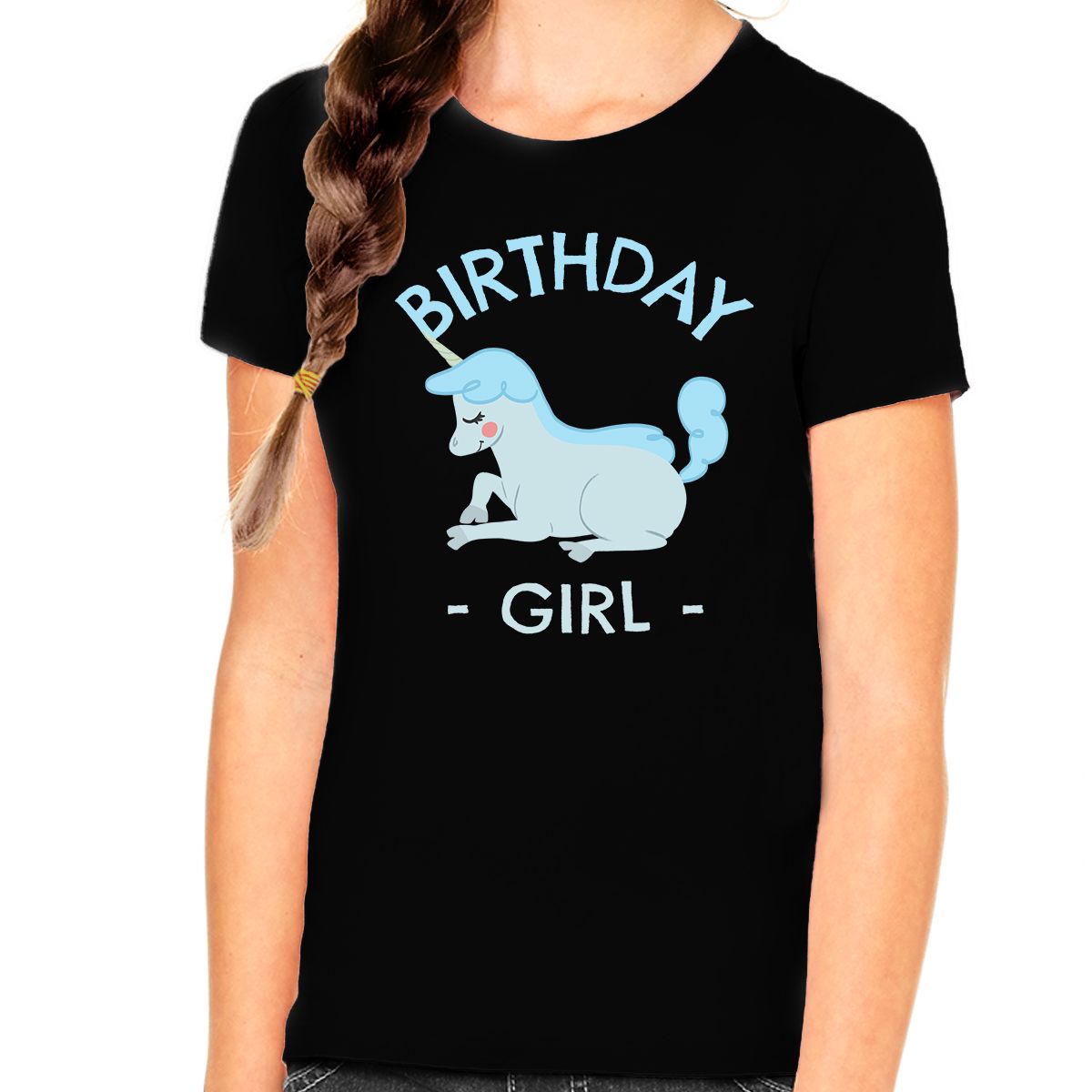 Birthday Shirt Girl Baby Blue Unicorn Birthday Gift