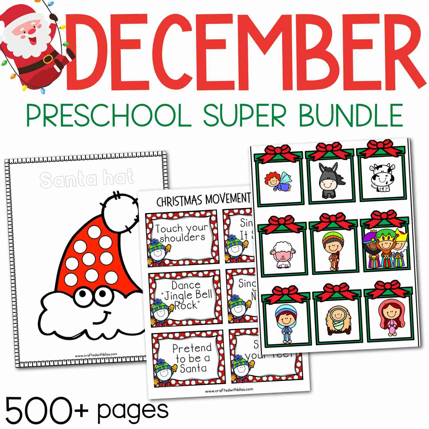 December Preschool Super Bundle: Christmas Kindergarten Activities & Winter Crafts