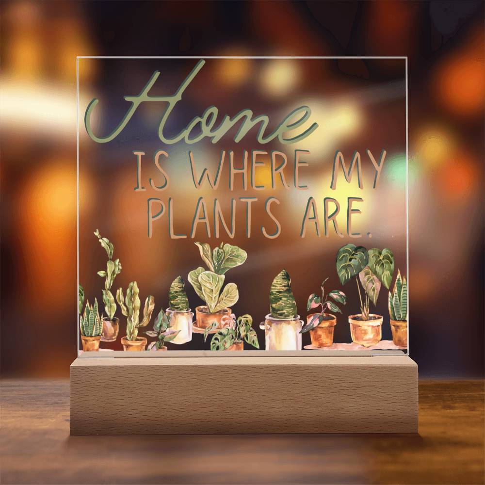 Funny Plant Acrylic LED Night Light - Indoor Home Garden Decor Gift for Plant Lovers