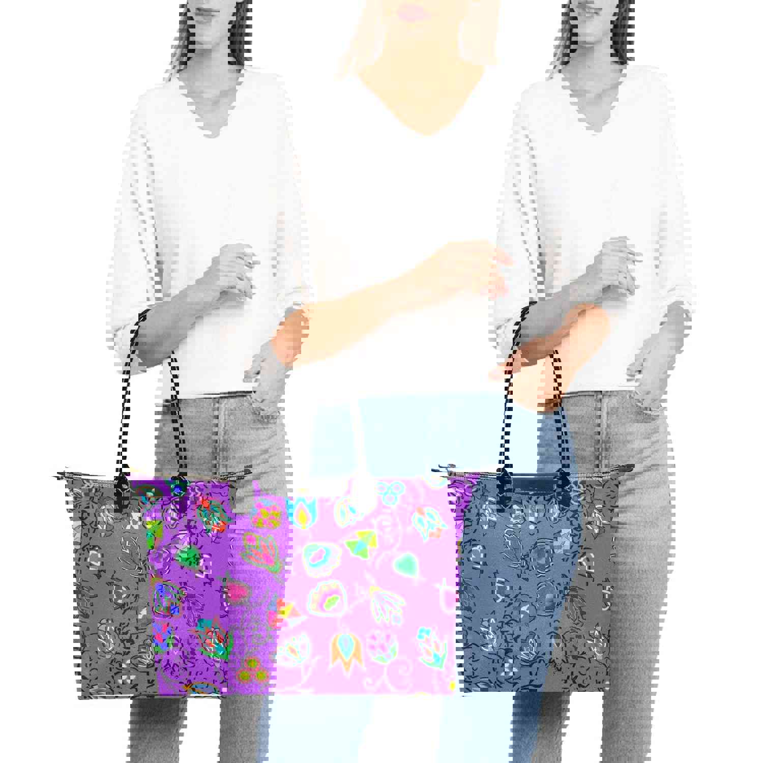 Indigenous Paisley Dark Orchid Single-Shoulder Lady Handbag