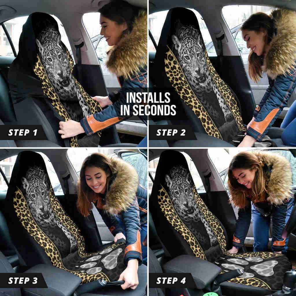 Leopard Skin Wild Car Seat Covers - Premium Car Interior Accessories