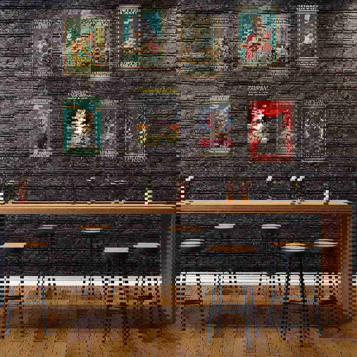 Black Cat Knowledge Tin Sign - Vintage Kitchen Decor Metal Poster for Home & Bar