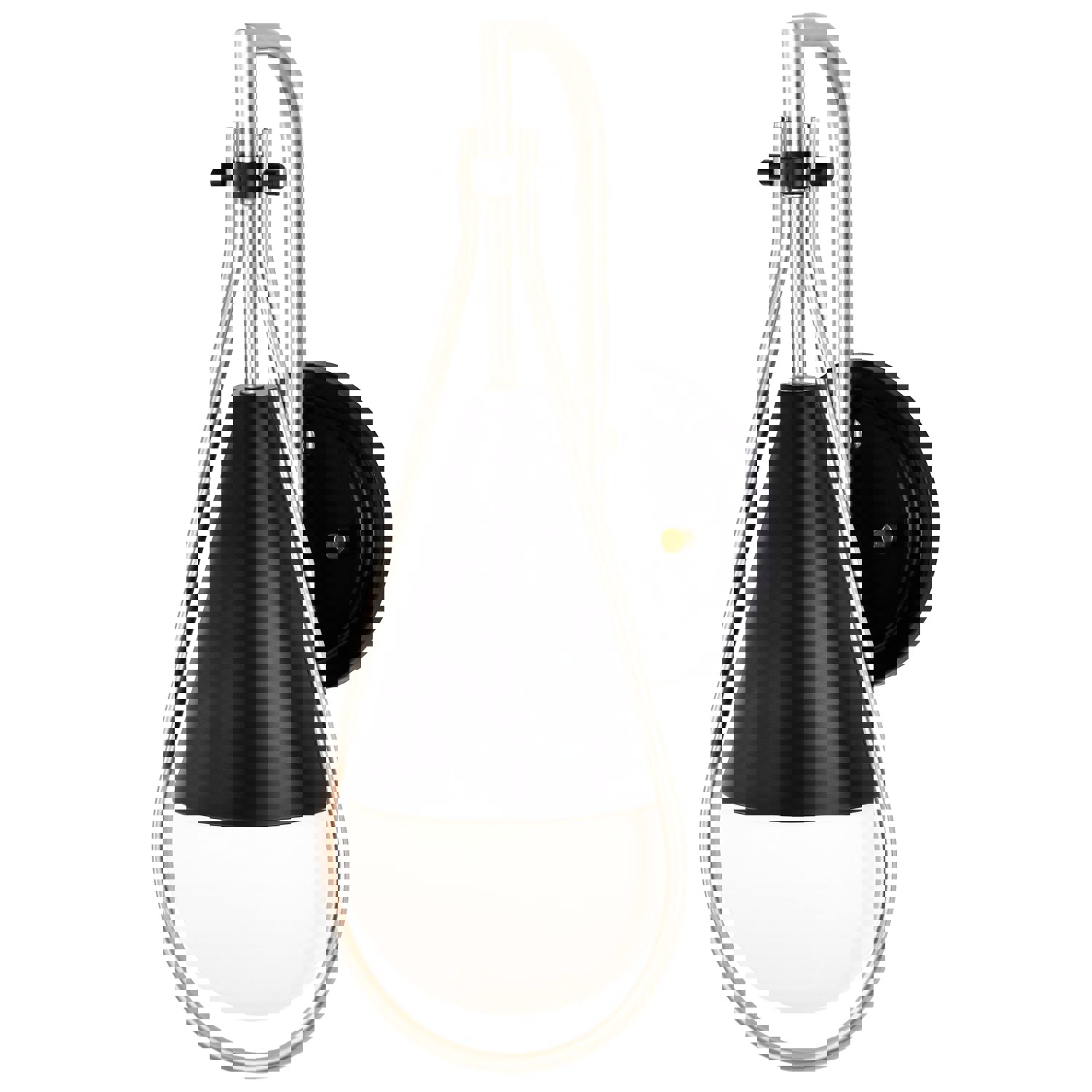 SATCO/NUVO Admiral 1 Light Wall Sconce in Matte Black and Brushed Nickel with White Opal Glass