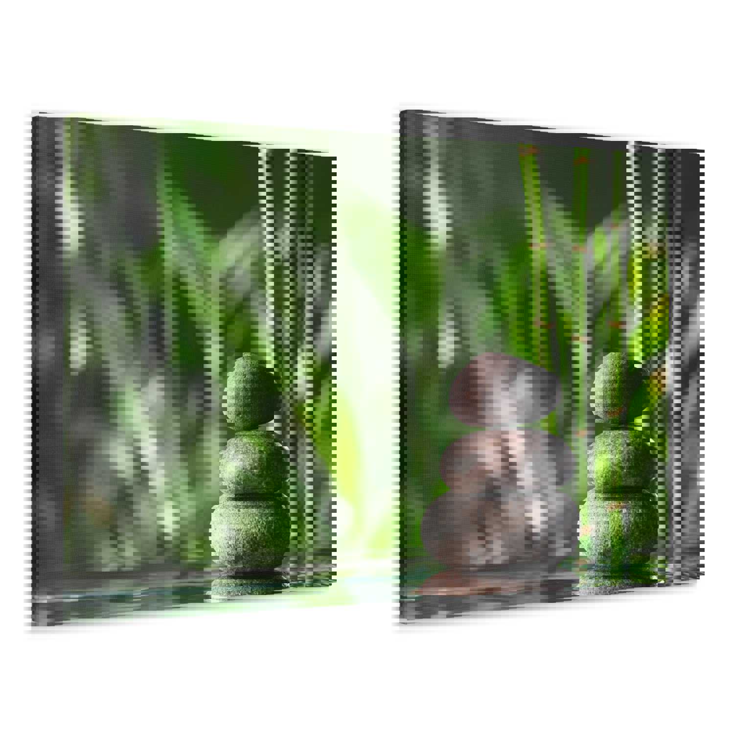 Stacked Stones on Water Forest Floral Nature Photography Canvas Wall Art for Home Decor