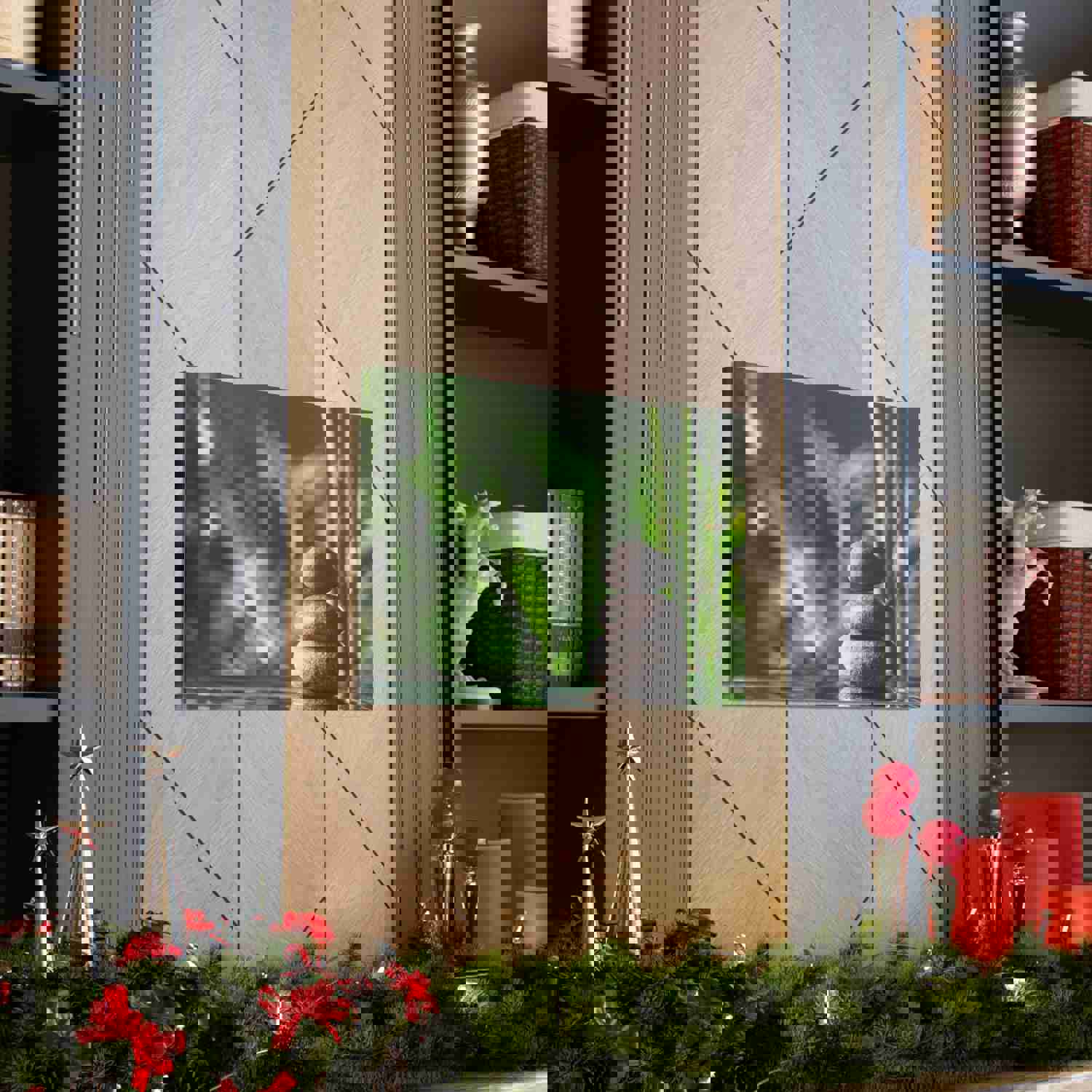 Stacked Stones on Water Forest Floral Nature Photography Canvas Wall Art for Home Decor