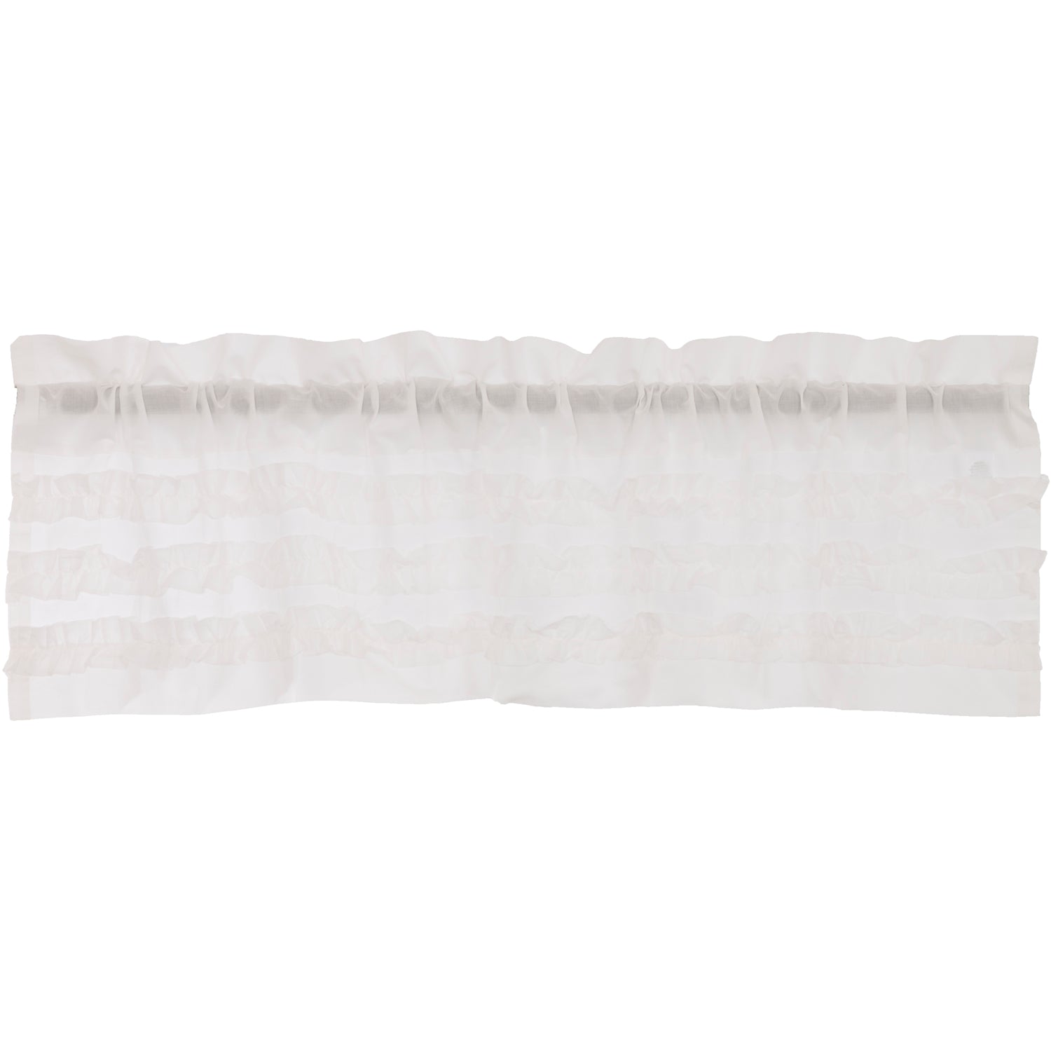 Farmhouse Valance White Ruffled Sheer Petticoat Window Curtain
