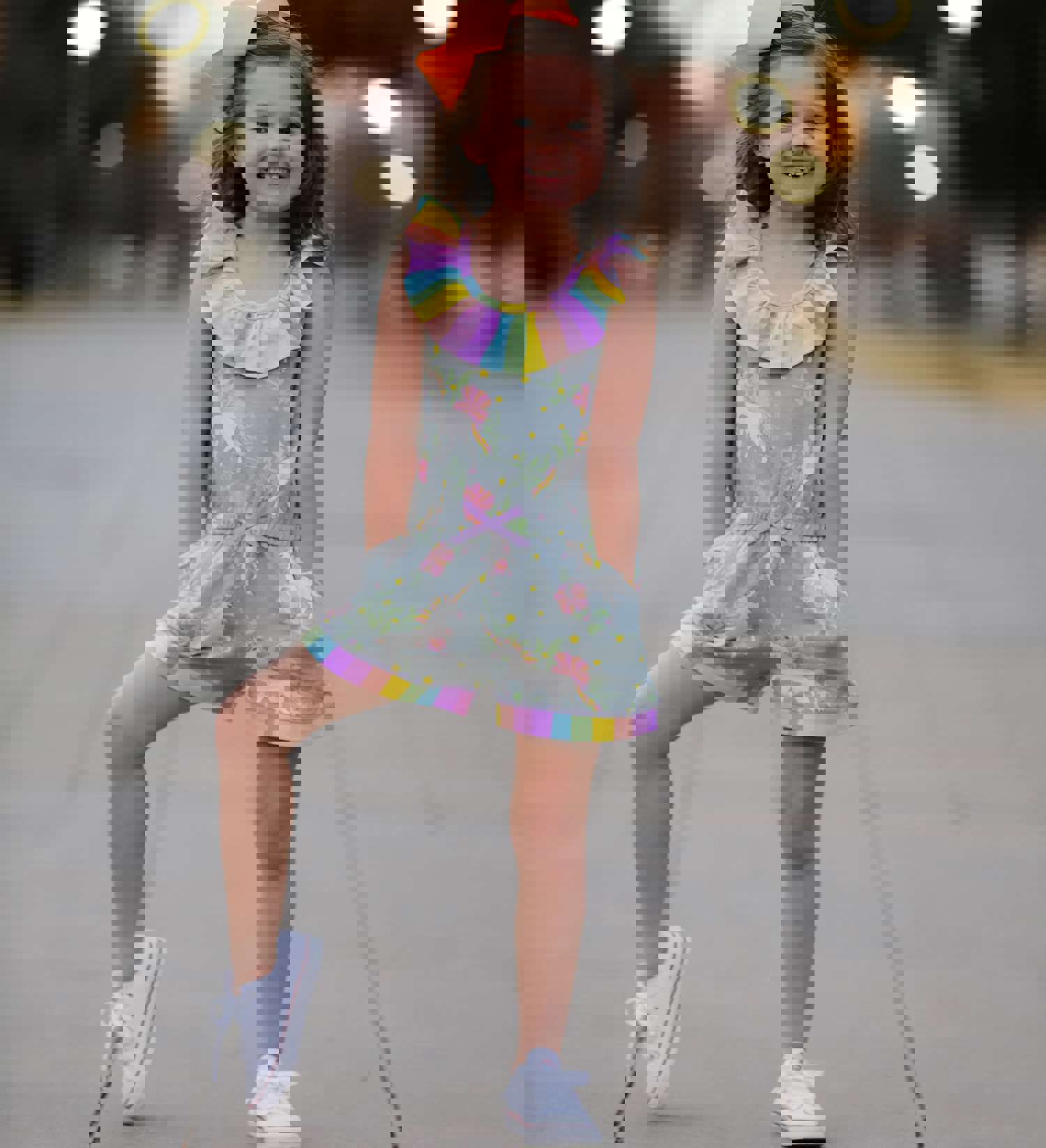 AnnLoren Little Big Girls Jumpsuit - Magical Unicorn Rainbows Spring One-Piece Boutique Clothing