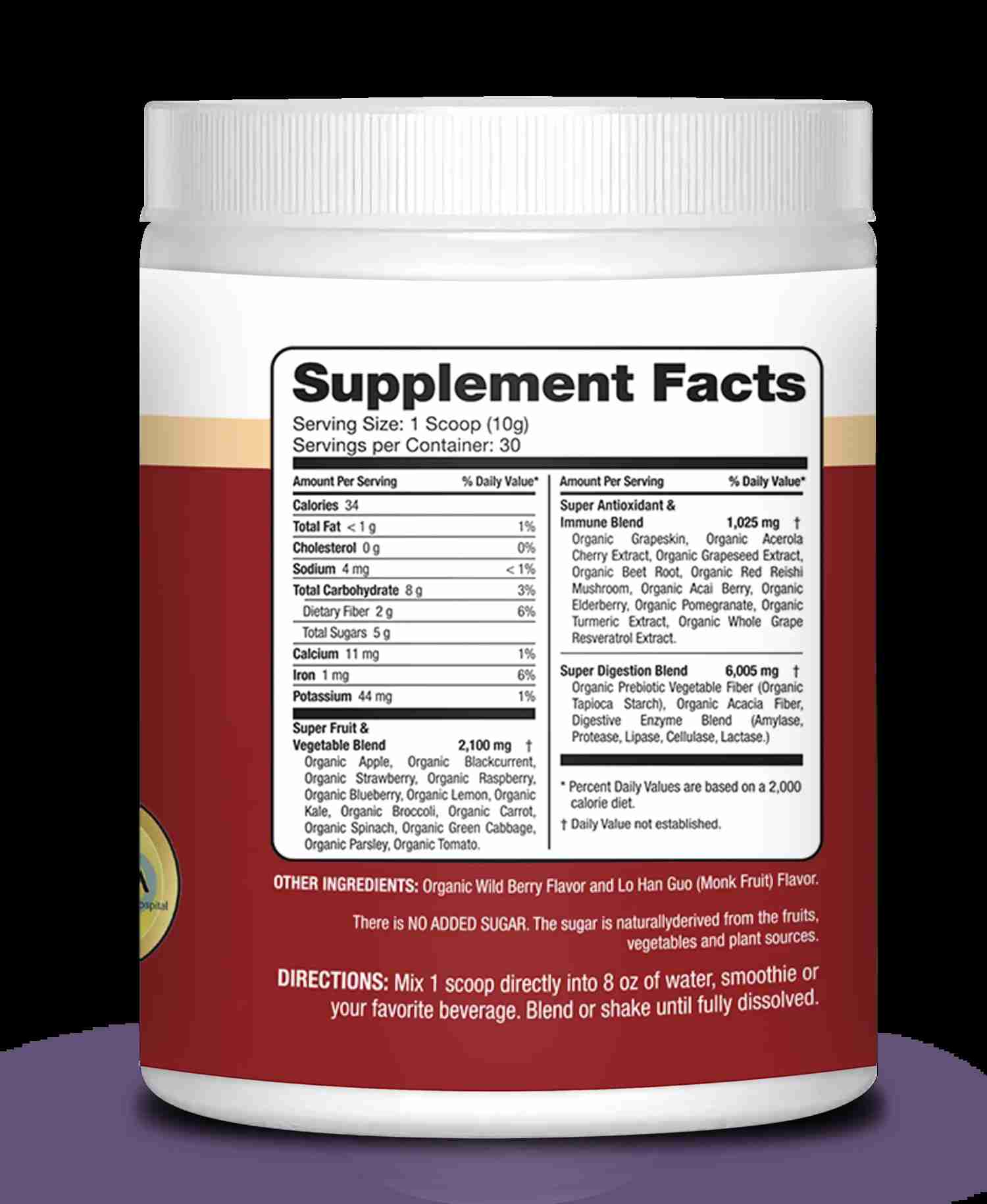 Organic Reds Health Quest 365 - 6 Bottles