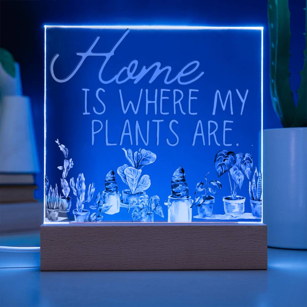 Funny Plant Acrylic LED Night Light - Indoor Home Garden Decor Gift for Plant Lovers