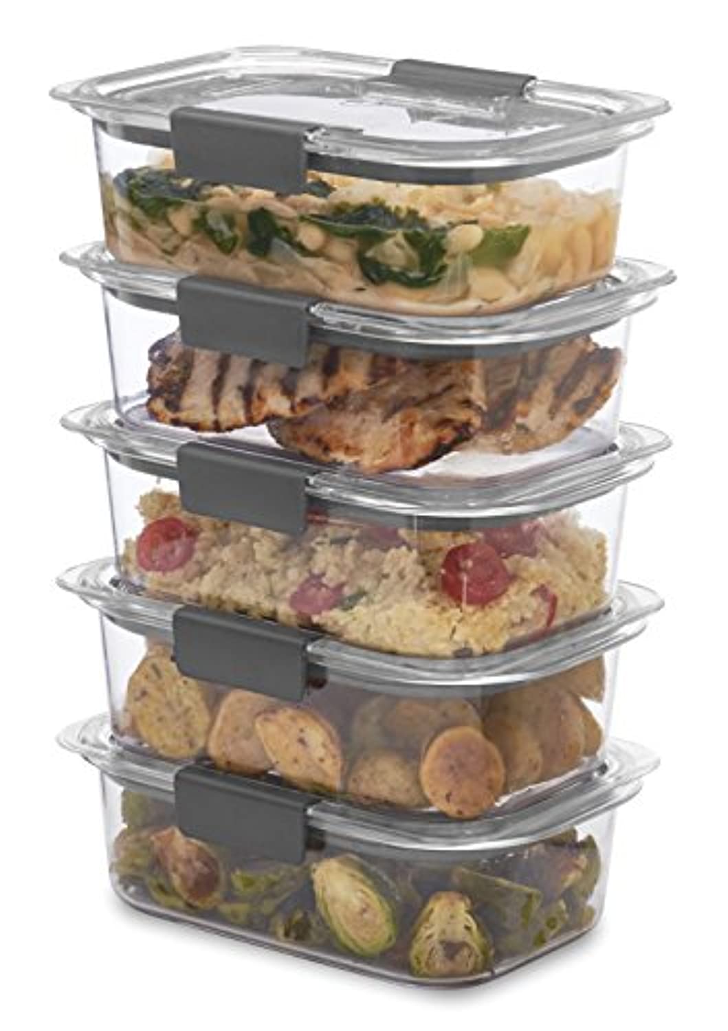 iPEGTOP Brilliance Food Storage Container, BPA-Free Plastic, Medium, 3.2 Cup, 5 Pack, Clear