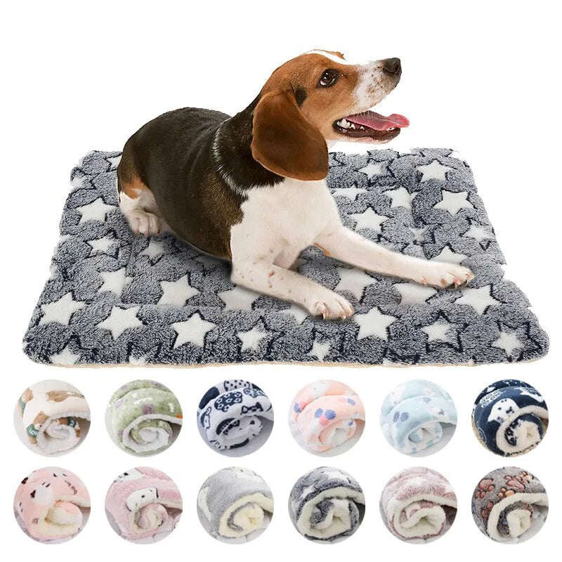 Flannel Pet Sleeping Mat - Cozy Dog Bed & Cat Litter for Small to Large Pets