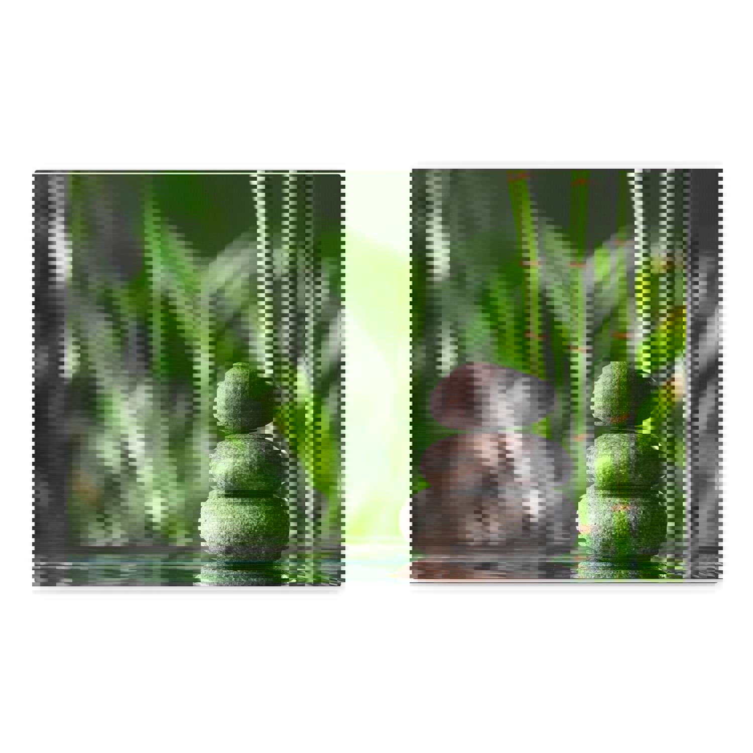 Stacked Stones on Water Forest Floral Nature Photography Canvas Wall Art for Home Decor