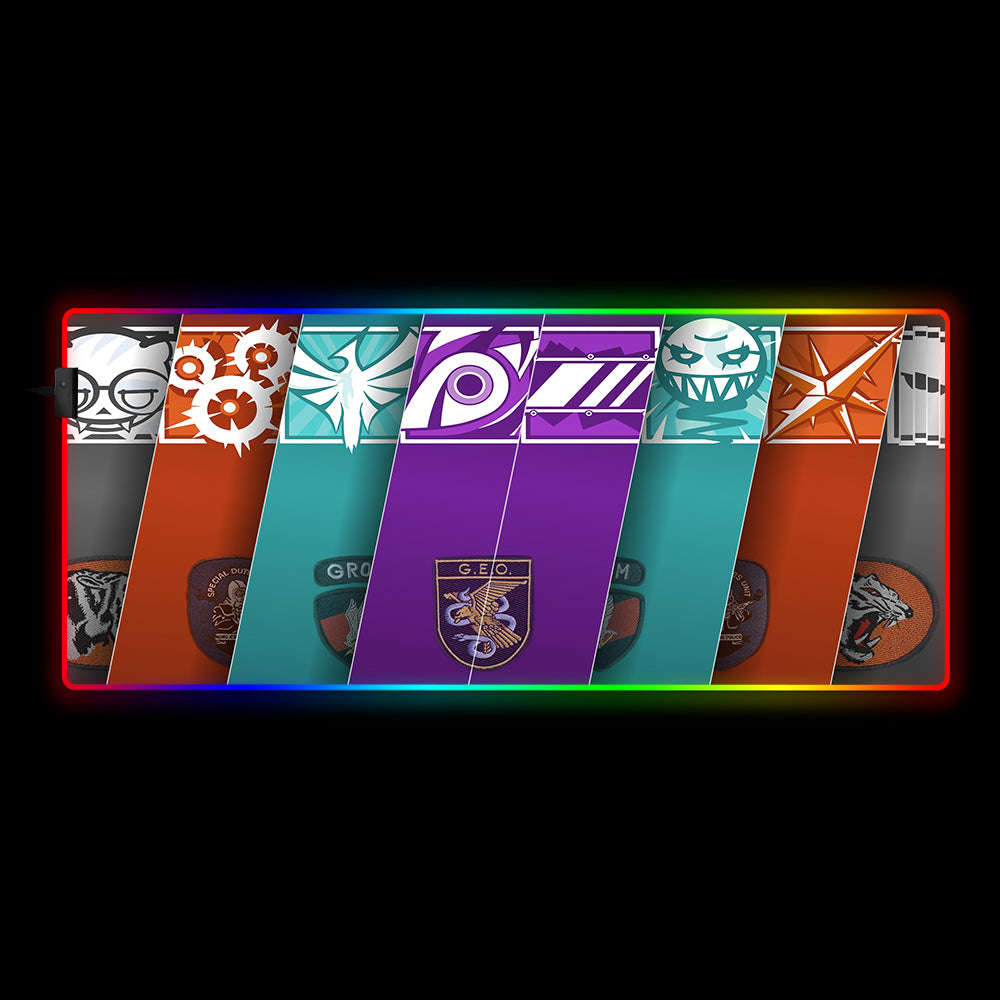 Siege Special Forces Design RGB Gaming Mouse Pad - M-XXL Size, USB Powered, Non-Slip Rubber Base