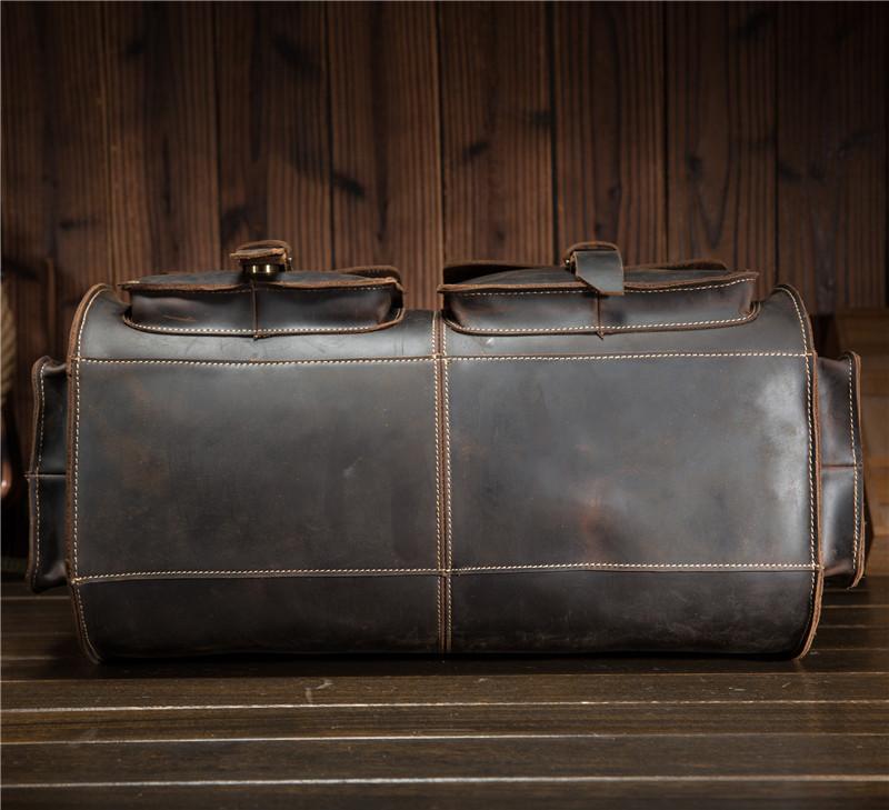 Leather Men's Weekender Travel Duffle Bag - Vintage Overnight Bag