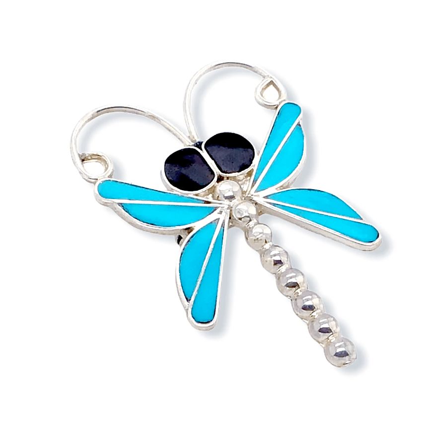 Zuni Wide-Eyed Dragonfly Brooch Pin/Pendant by Emma Edaakie