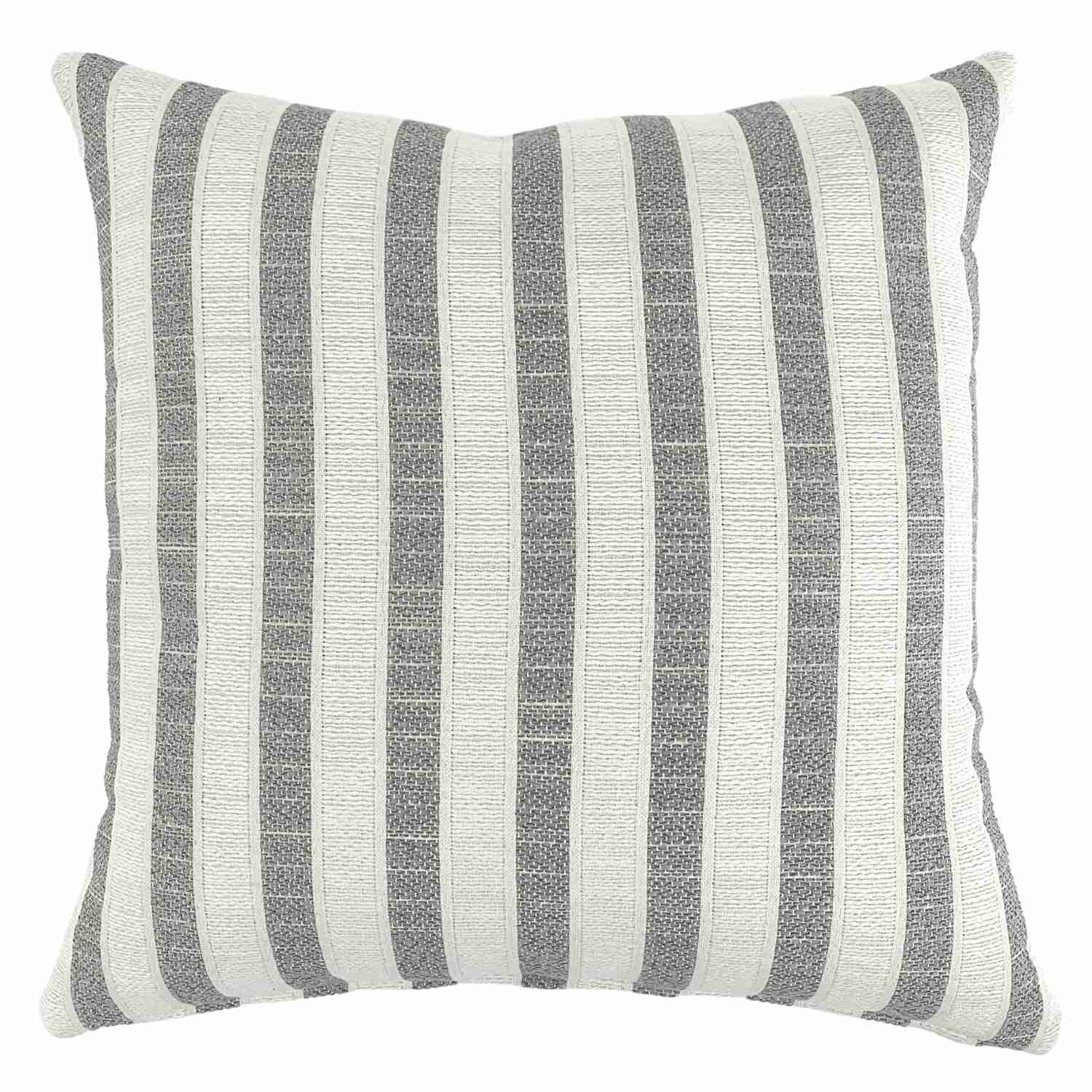 Outdoor Woven Stripes Gray Pillow Cover