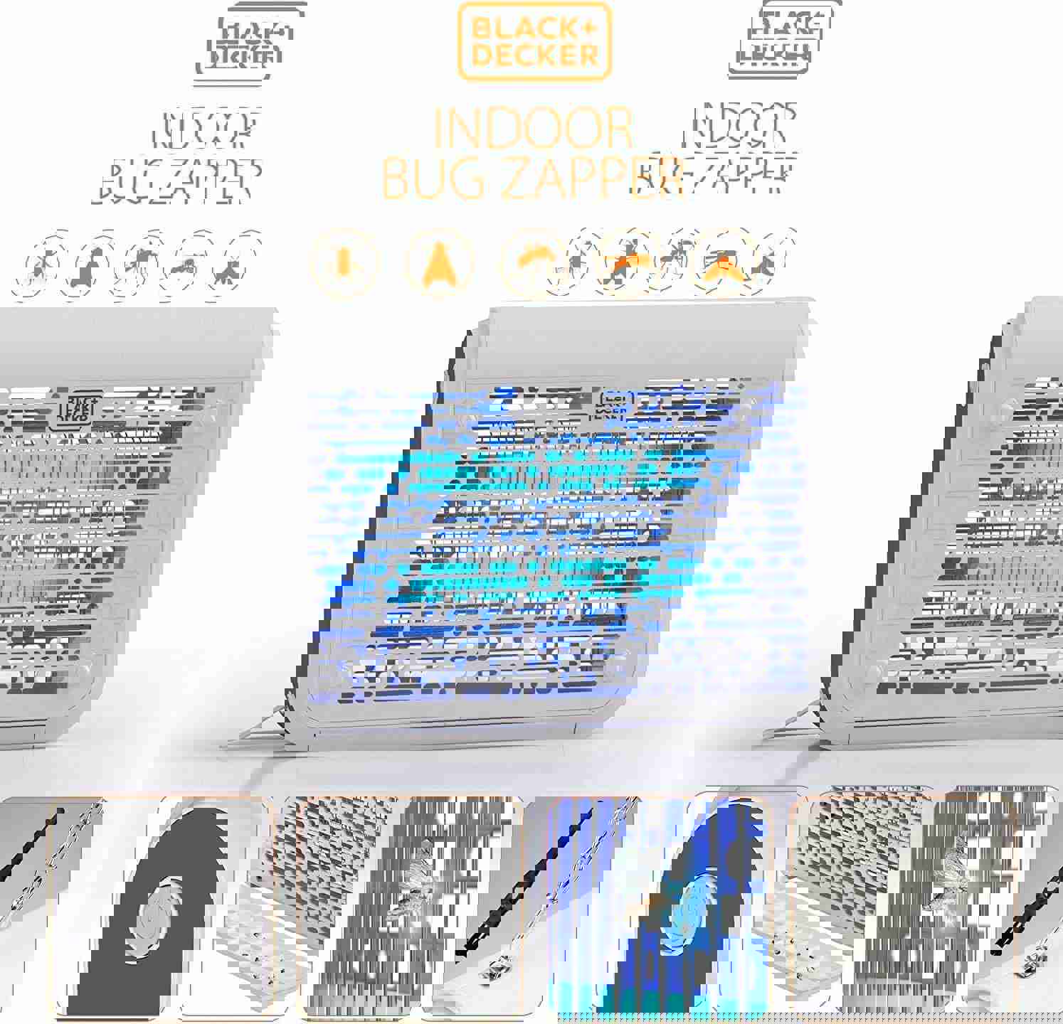 BLACK+DECKER Bug Zapper | Electric UV Insect Killer for Flies, Gnats, Mosquitoes | Indoor/Outdoor Use