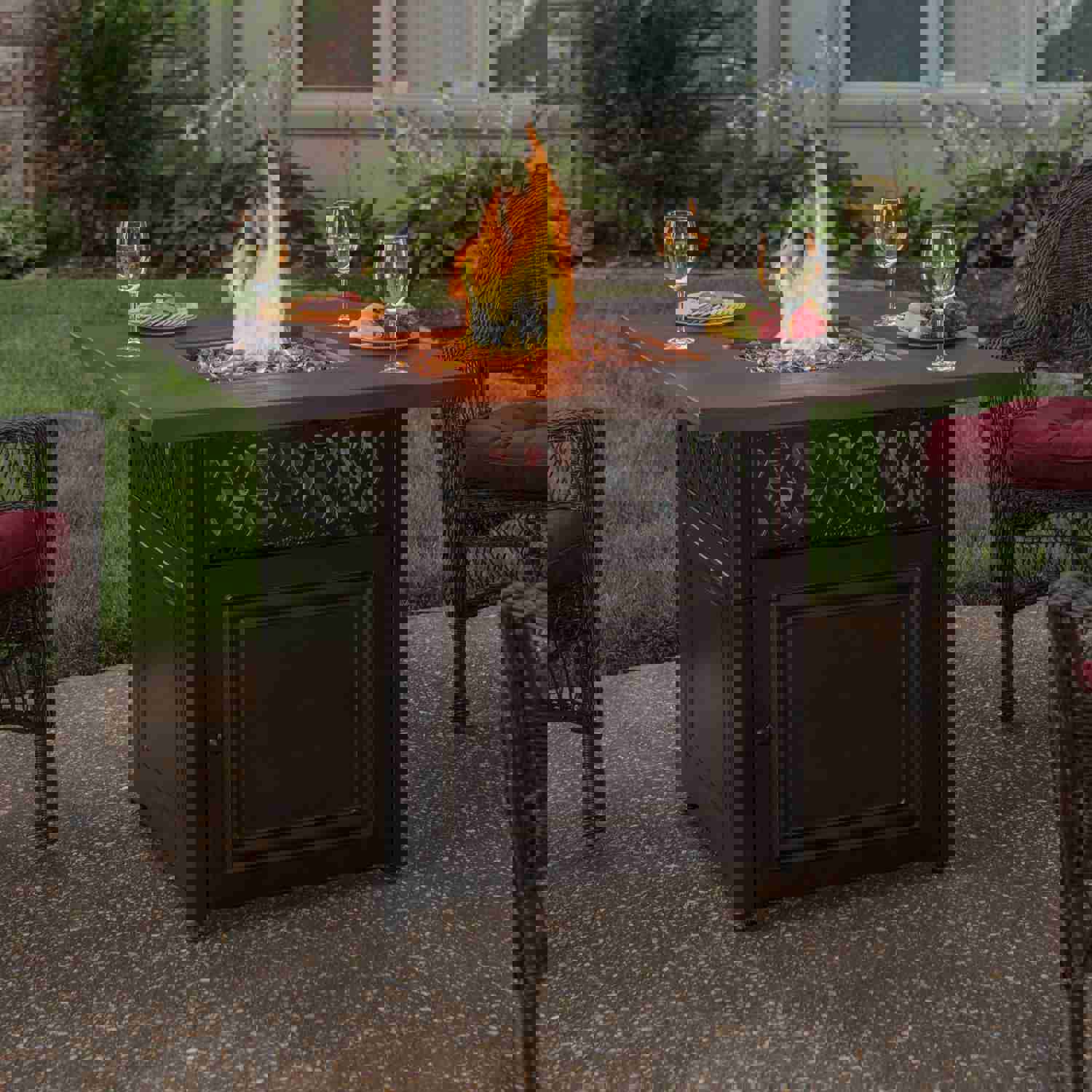 Endless Summer The Donovan Dual Heat LP Gas Outdoor Fire Pit/Patio Heater with Wood Look Resin Mantel