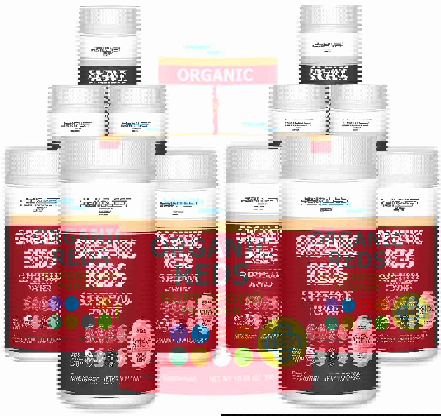 Organic Reds Health Quest 365 - 6 Bottles