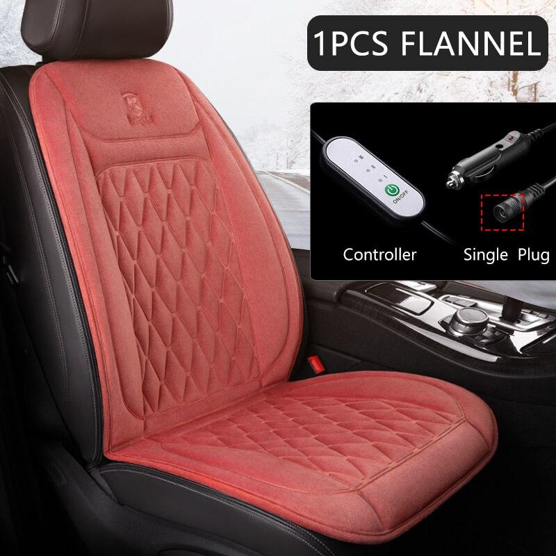 12V Heated Car Seat Cushion - Universal Flannel Car Seat Warmer with 3 Temperature Settings