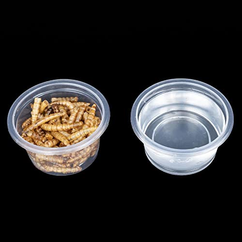 MRTIOO 100pcs 1oz Crested Gecko Food and Water Feeding Cups, Reptile Feeder Bowls for Lizards and Small Pets