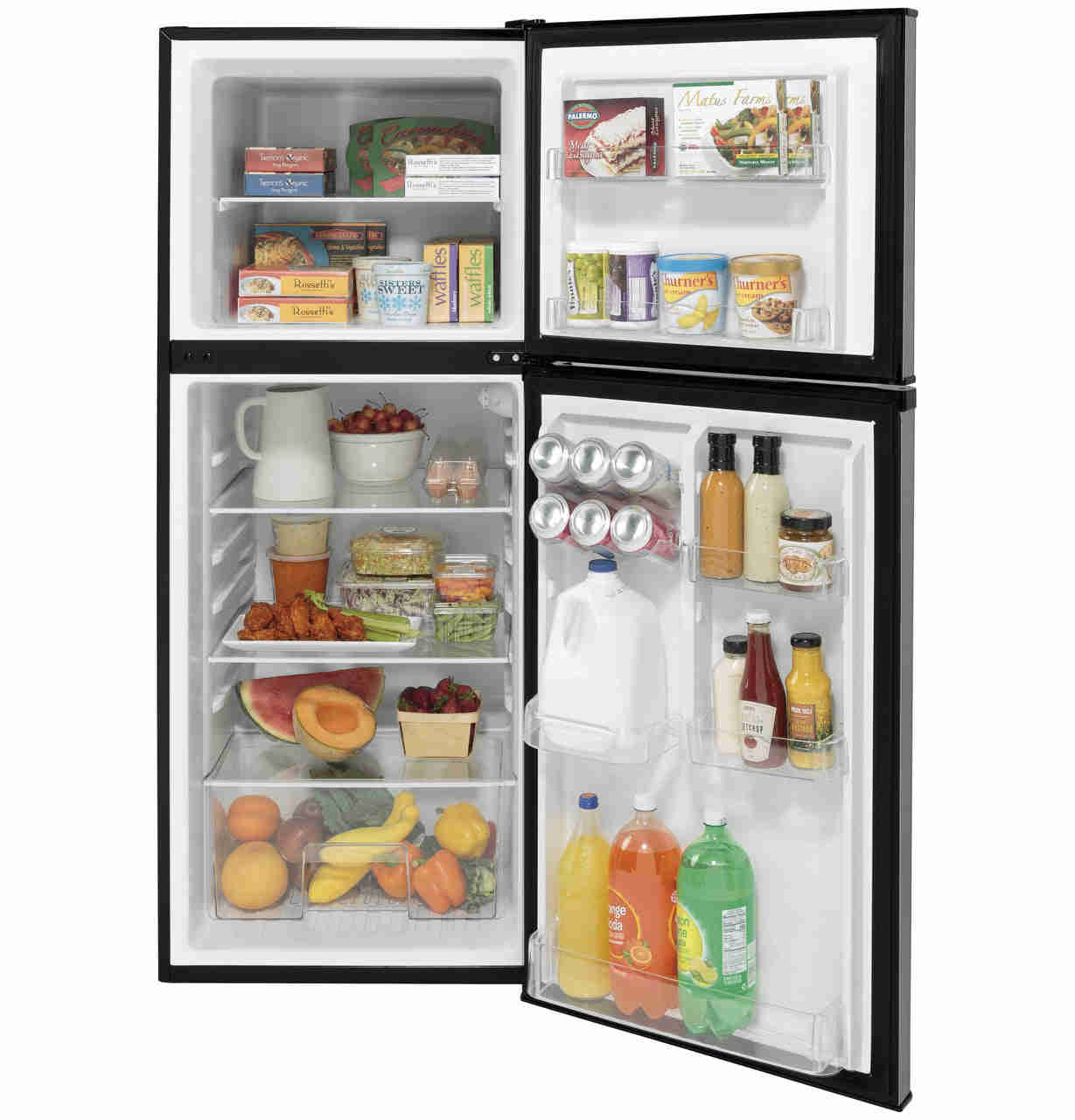 GE Appliances 9.8 Cu. Ft. 12 Volt DC Power Top-Freezer Refrigerator - Stainless Steel