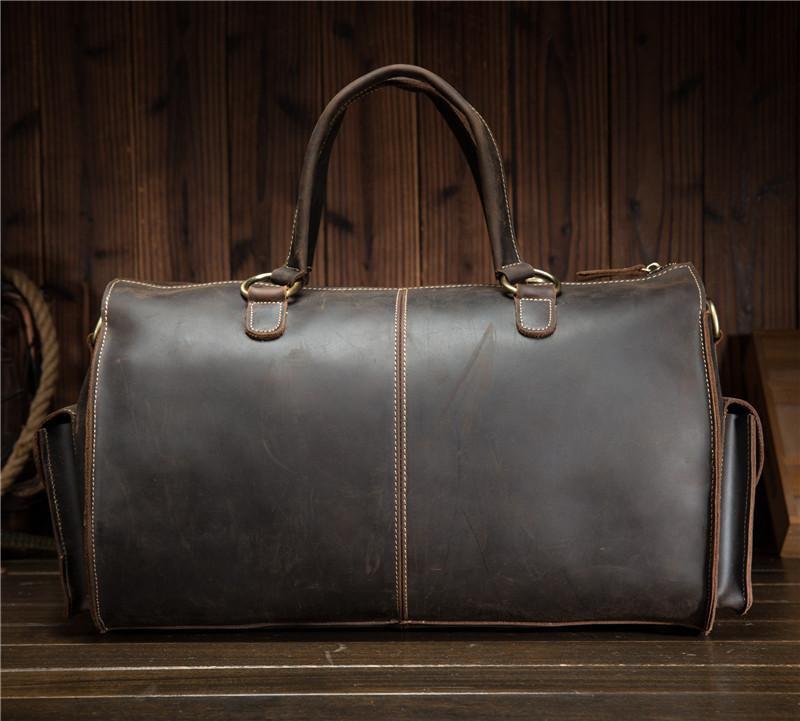 Leather Men's Weekender Travel Duffle Bag - Vintage Overnight Bag