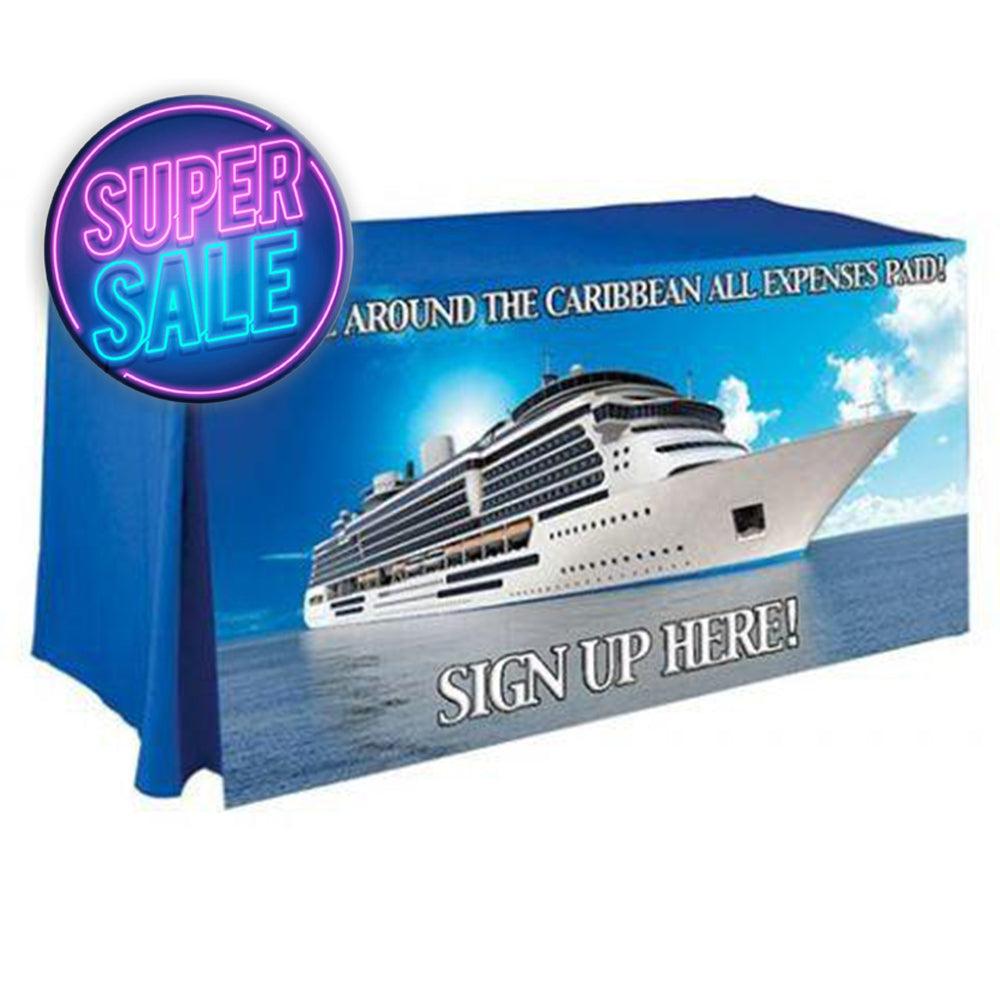 6ft Custom Printed Fitted Table Cover with Front Panel Print