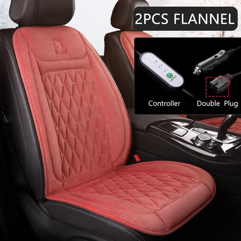 12V Heated Car Seat Cushion - Universal Flannel Car Seat Warmer with 3 Temperature Settings