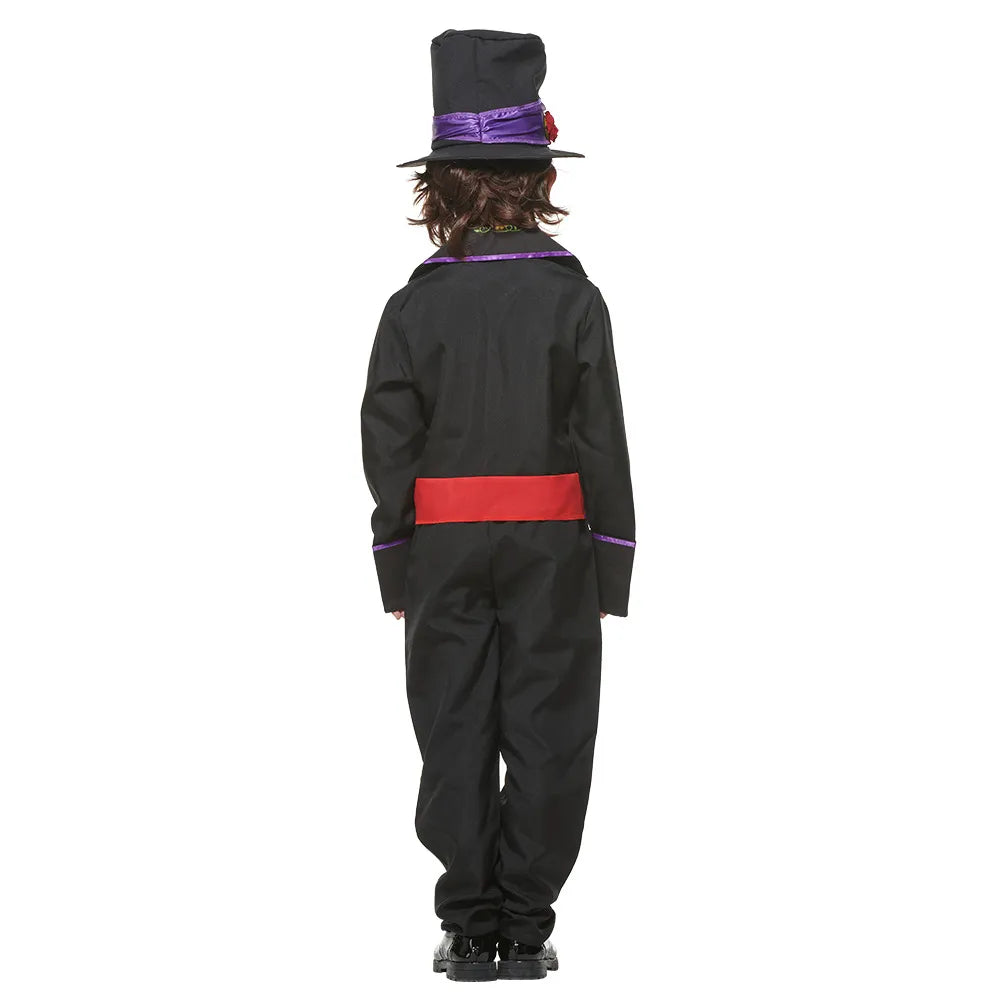 Kids Skeleton Roses Clothing Suit with Hat Scary Style