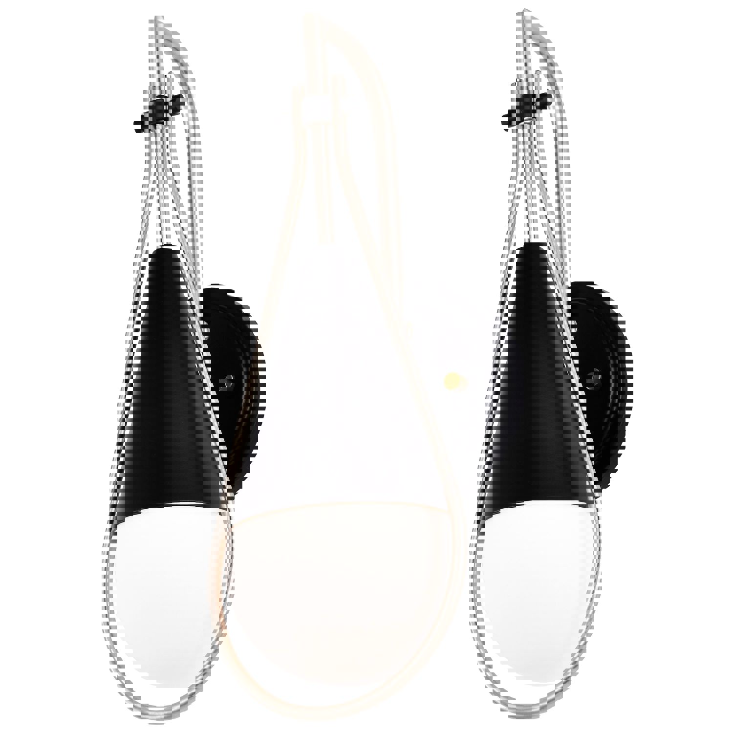 SATCO/NUVO Admiral 1 Light Wall Sconce in Matte Black and Brushed Nickel with White Opal Glass