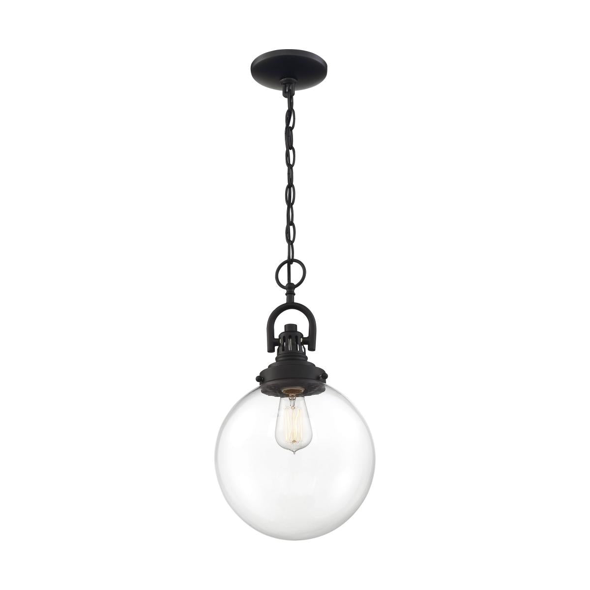 SKYLOFT 1 LIGHT PENDANT - Clear Glass with Aged Bronze Finish