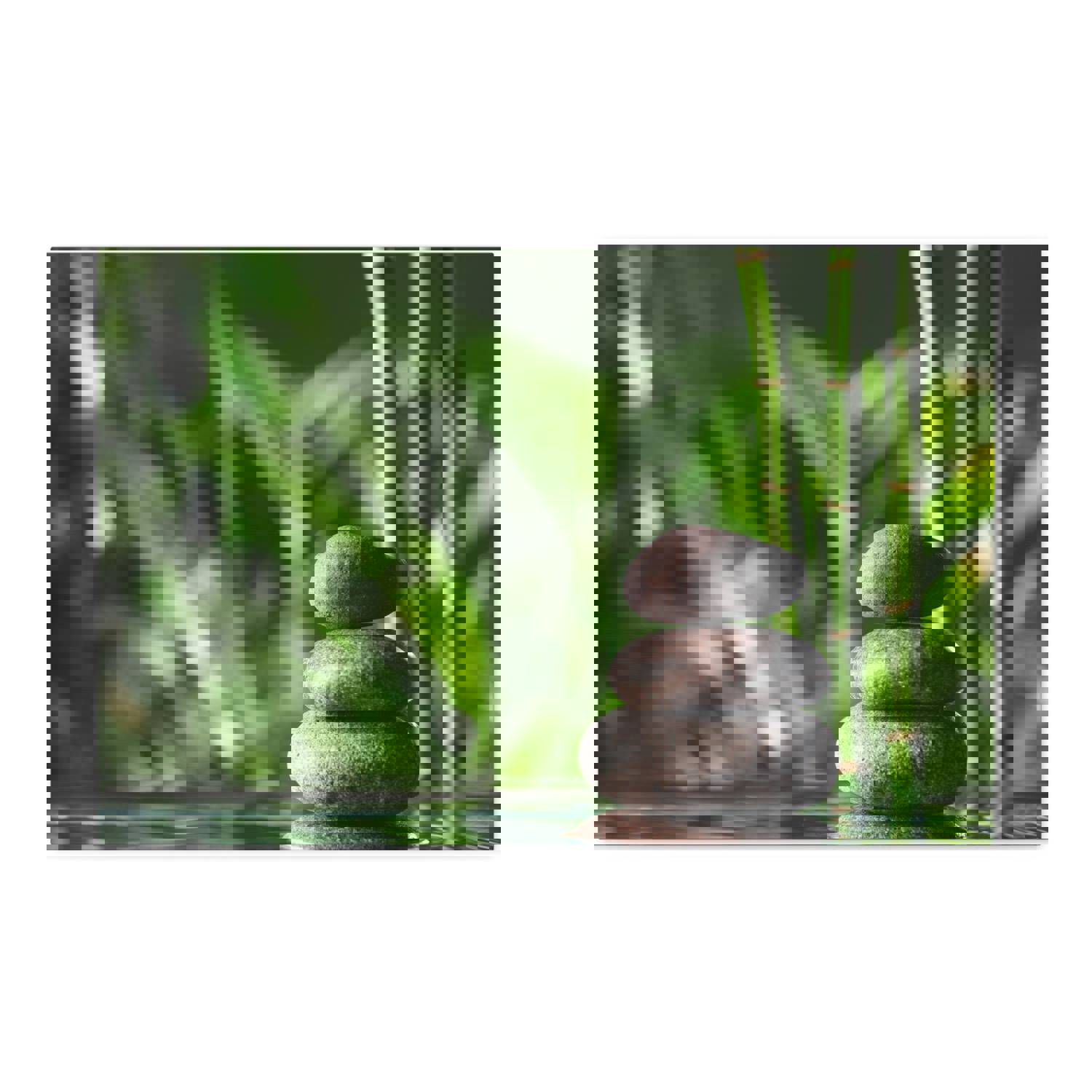 Stacked Stones on Water Forest Floral Nature Photography Canvas Wall Art for Home Decor