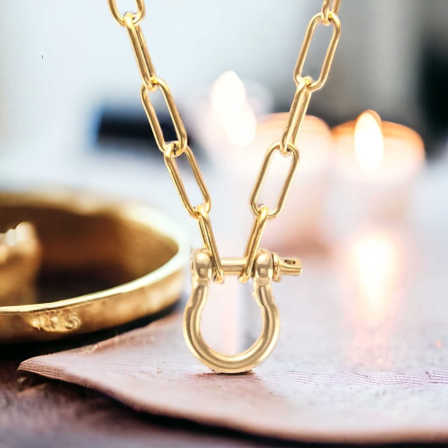 Thunderbolt Necklace - Elegant Equestrian Horse Bit Pendant with Gold/Silver Chain