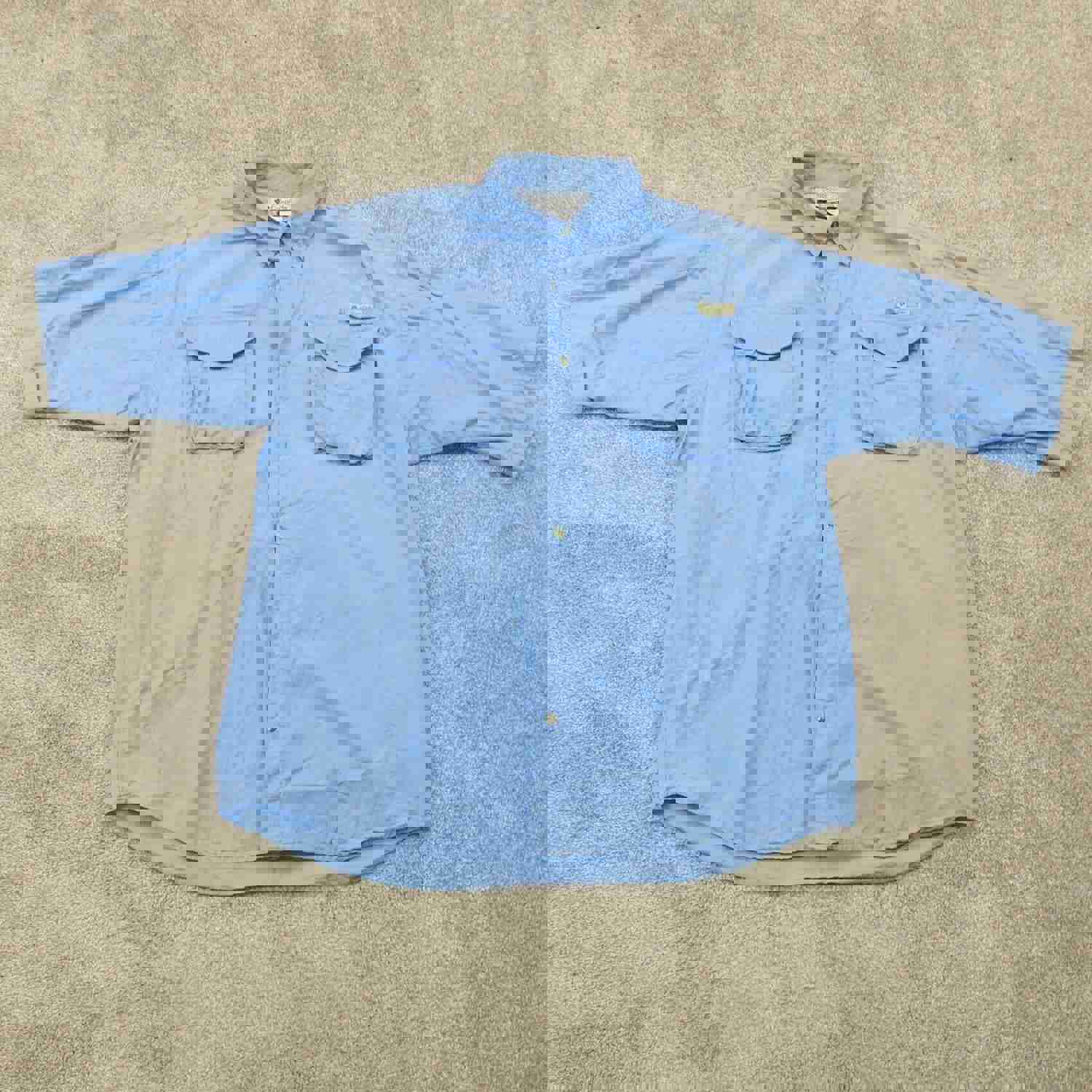 Columbia Men's Blue XL Button Down Short Sleeve Shirt - Casual Outdoor Wear