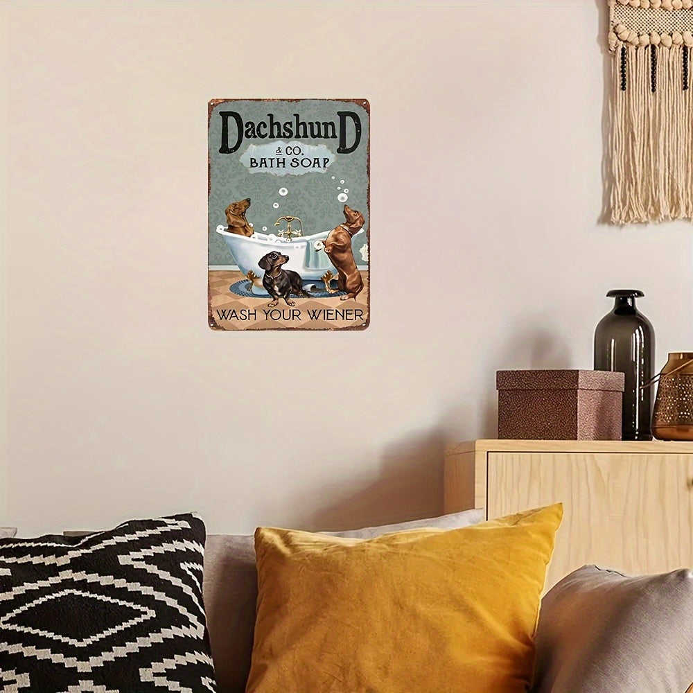 1pc Funny Dog Bath Soap Poster - Retro Metal Sign for Dog Lovers, Home Decor (7.9x11.9 Inches)