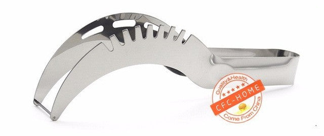 Stainless Steel Watermelon Slicer & Server - Easy Fruit Cutter and Corer for Cantaloupe