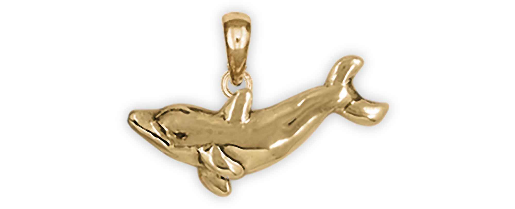 Dolphin Jewelry 14k Gold Vermeil Handmade Dolphin Pendant DLP2-PVM