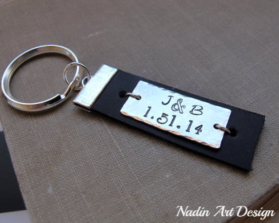 Custom Leather Key Chain - Personalized Engraved Gift for Men
